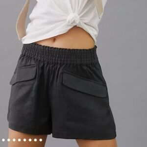 Anthropologie Maeve Linen Blend Short A-Line Charcoal Medum
